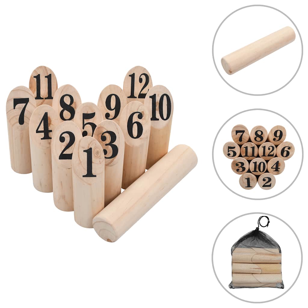 VIDAXL -Nummer Kubb Game Set Holz