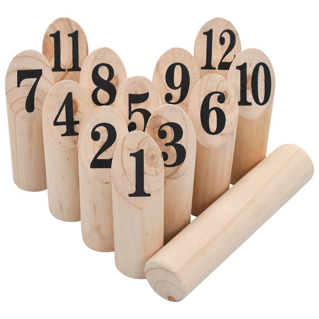 VIDAXL -Nummer Kubb Game Set Holz