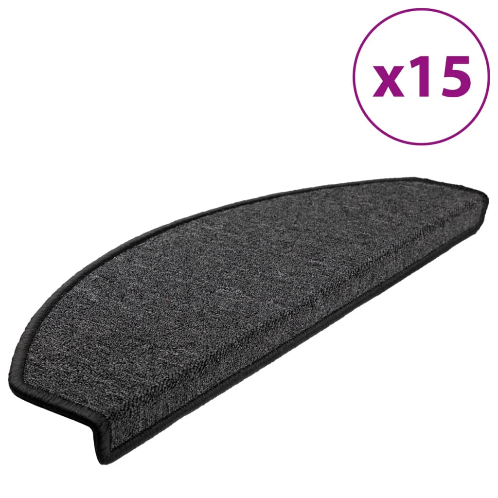 Mattes d'escalier Vidaxl 15 ST 65X24X4 CM Hémisphère anthracite Grand