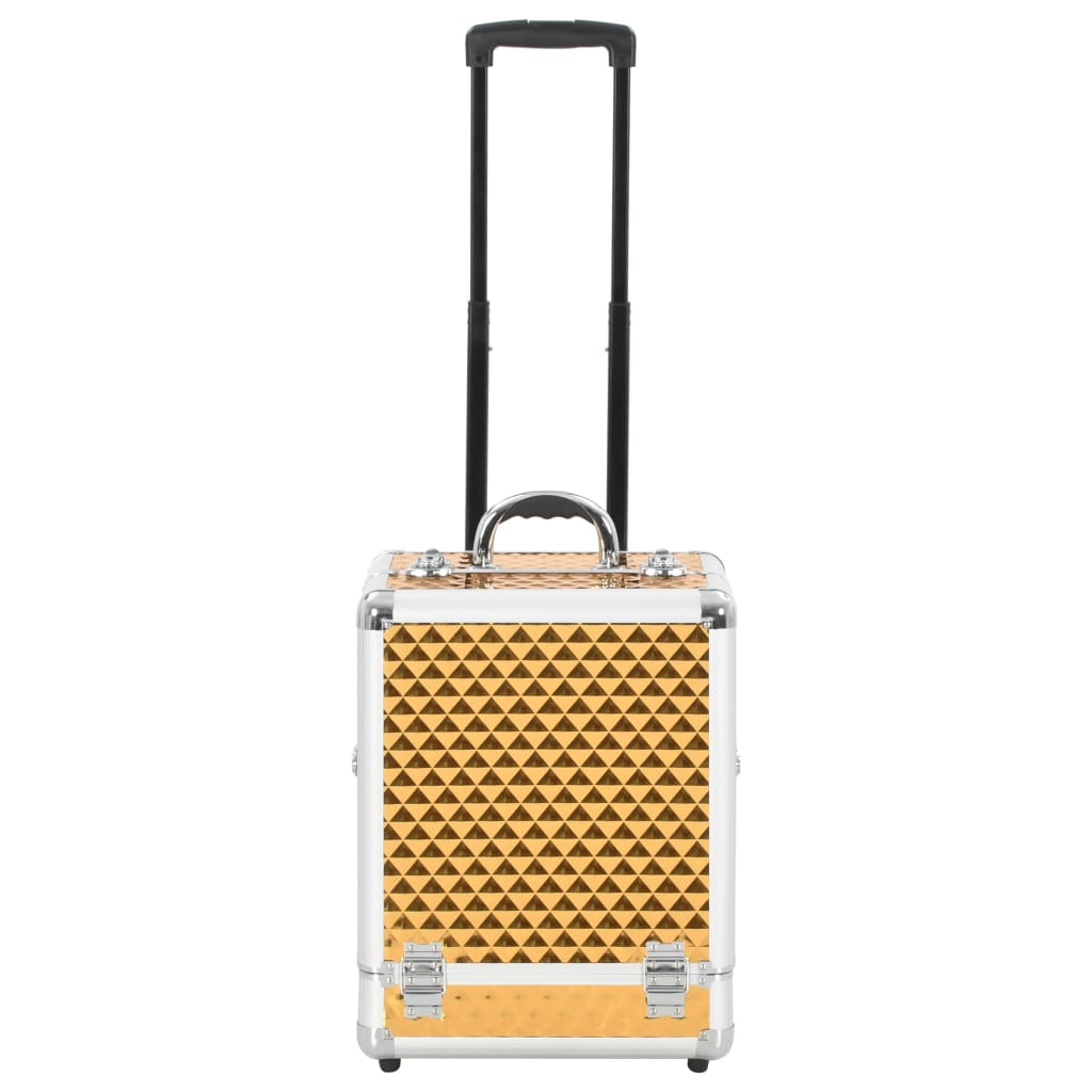 Vidaxl Makeup Trolley 35x29x45 cm Aluminium Gold gefärbt