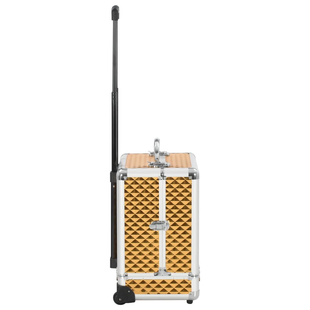 Vidaxl Makeup Trolley 35x29x45 cm Aluminium Gold gefärbt