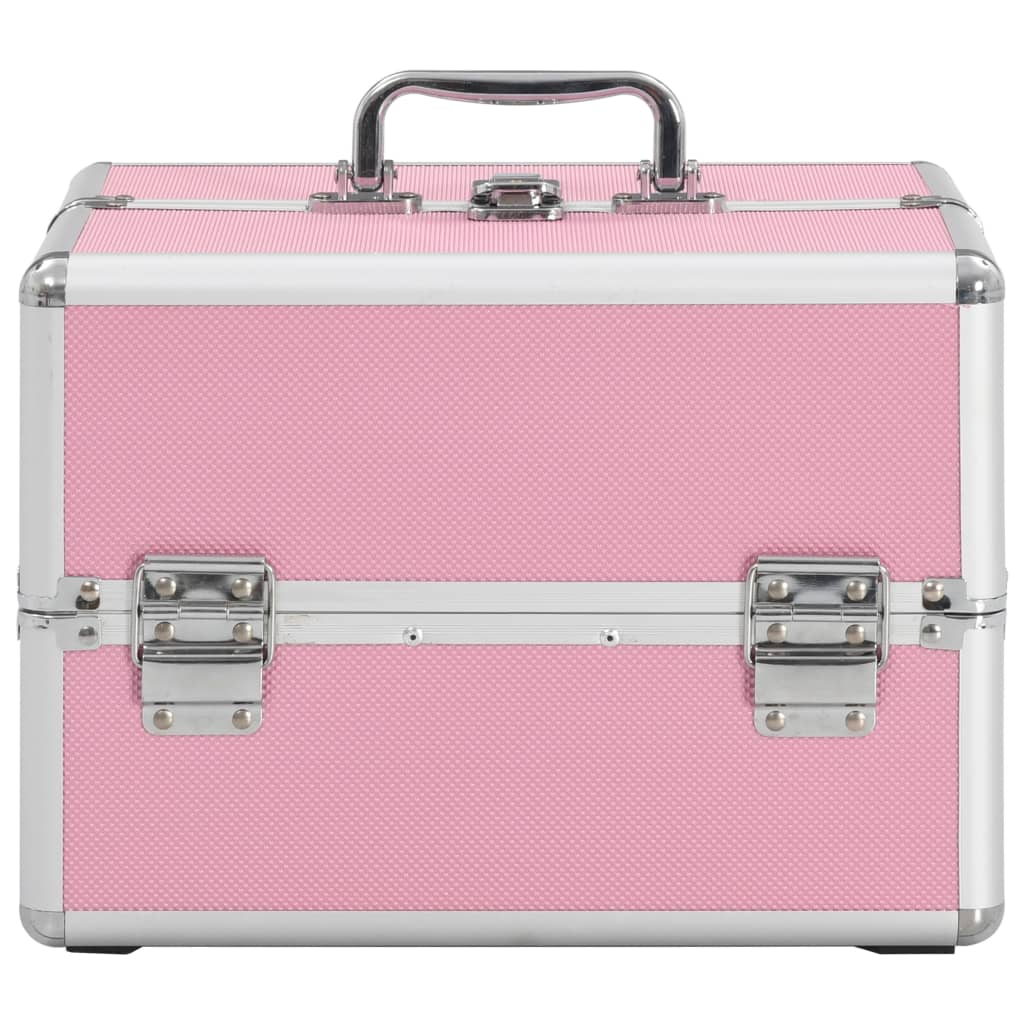 Vidaxl Makeup Suitcase 22x30x21 cm aluminiumrosa
