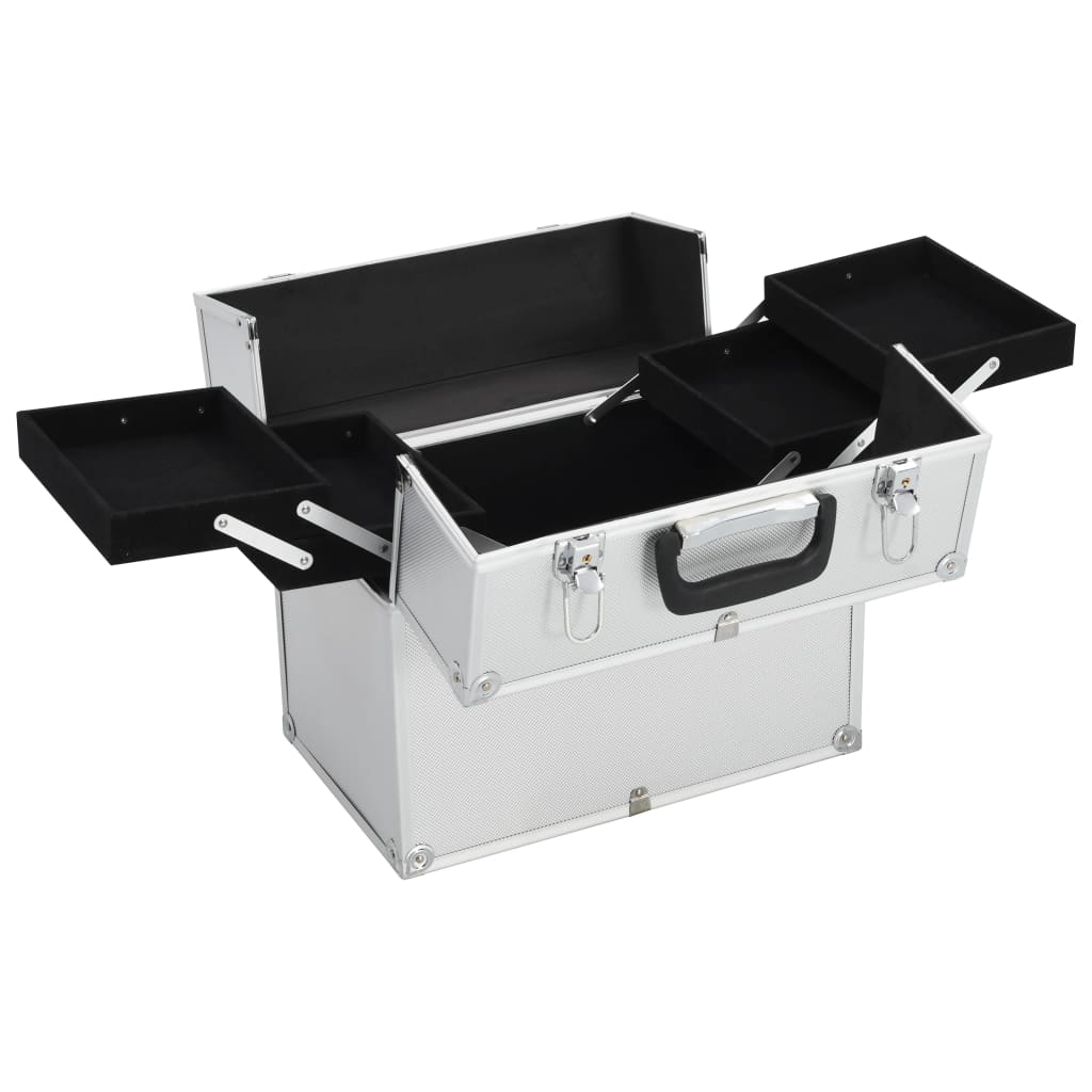 Vidaxl MAKEP SUCTUSE 38x23x34 cm de aluminio de color plateado