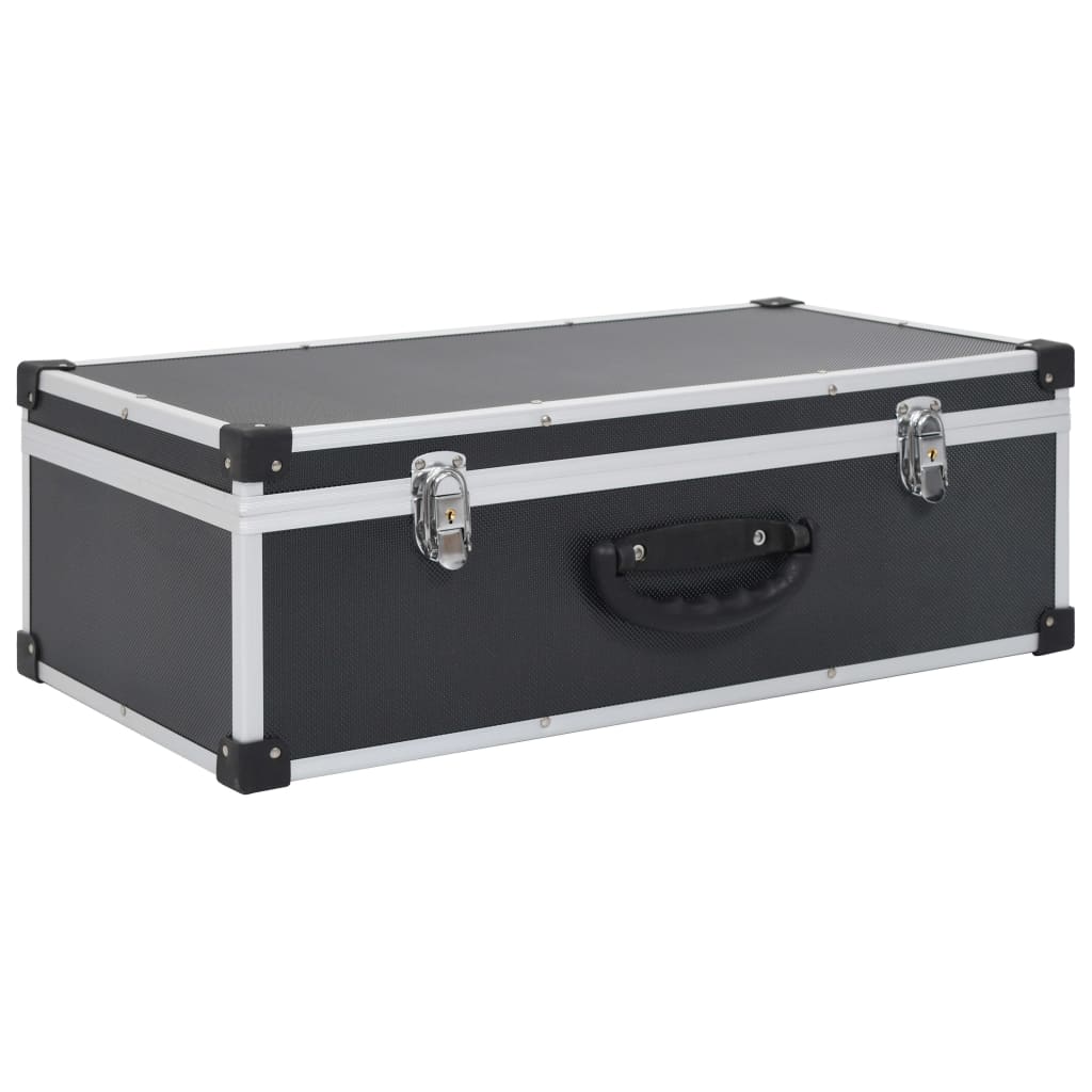 VIDAXL CD Suitcase pour 80 CDS Aluminium ABS noir