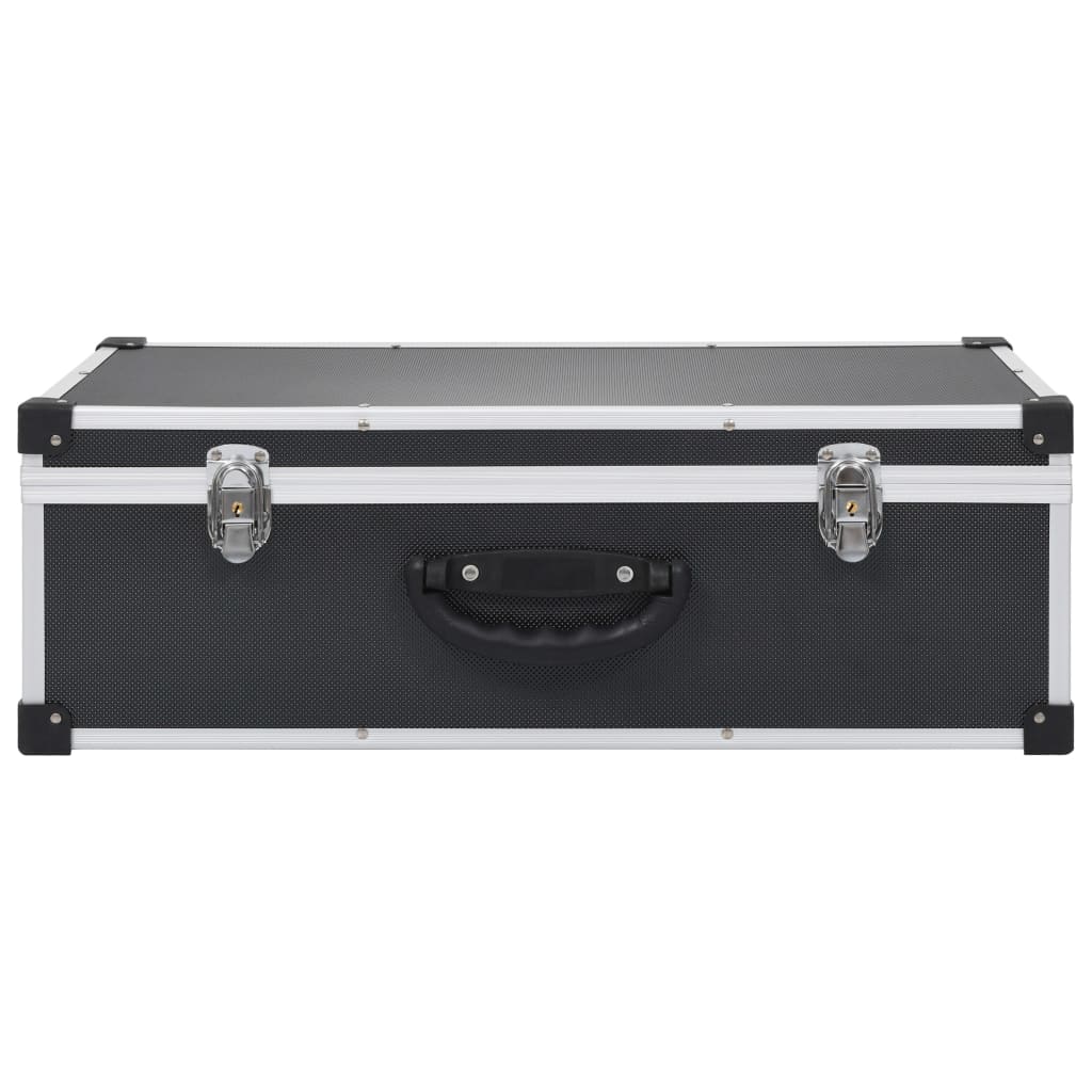 VIDAXL CD Suitcase pour 80 CDS Aluminium ABS noir