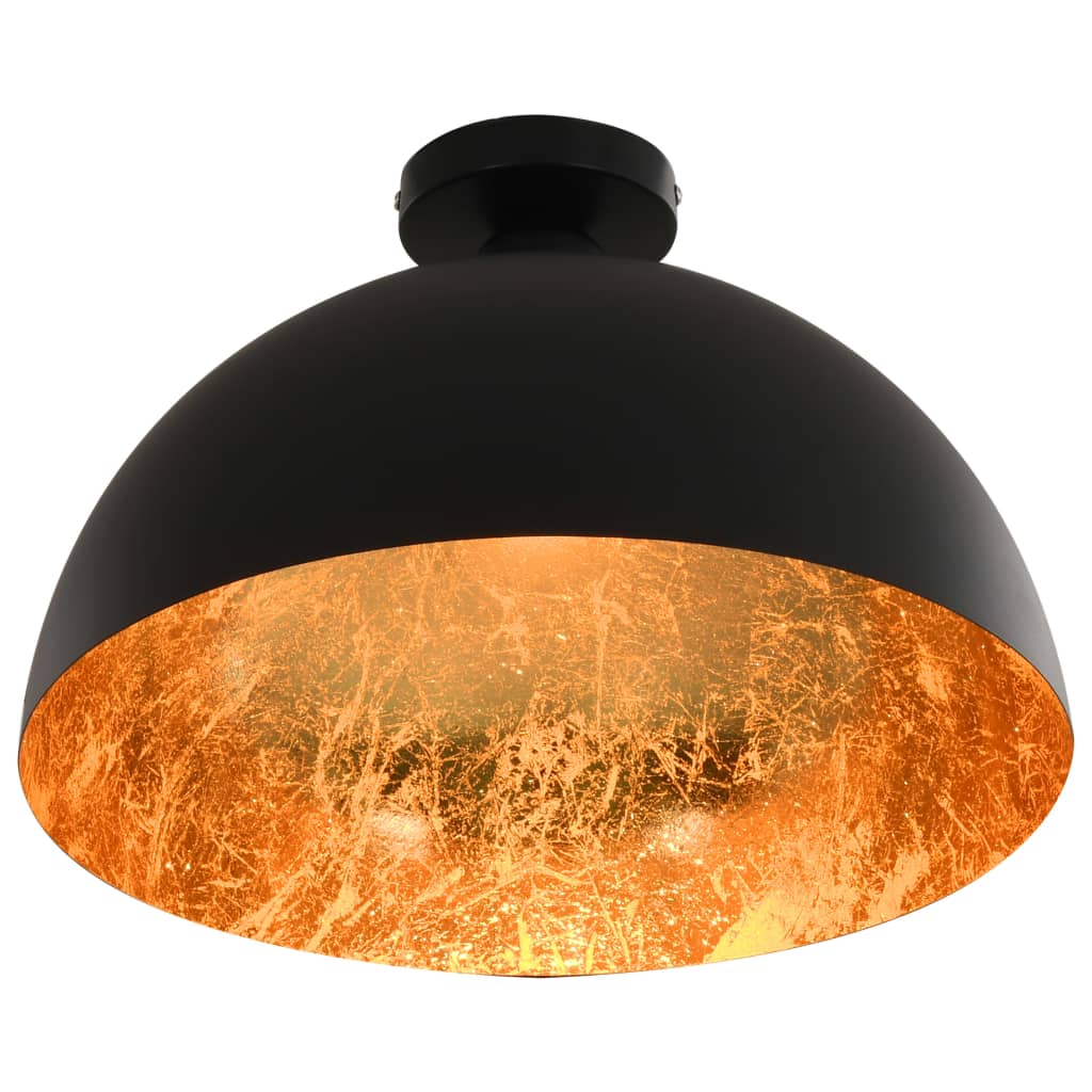 Vidaxl Lampade a soffitto 2 pezzi semi -round E27 Black and Gold Coloded