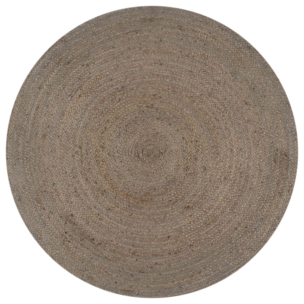 Vidaxl handmade round rug 90 cm jute grey