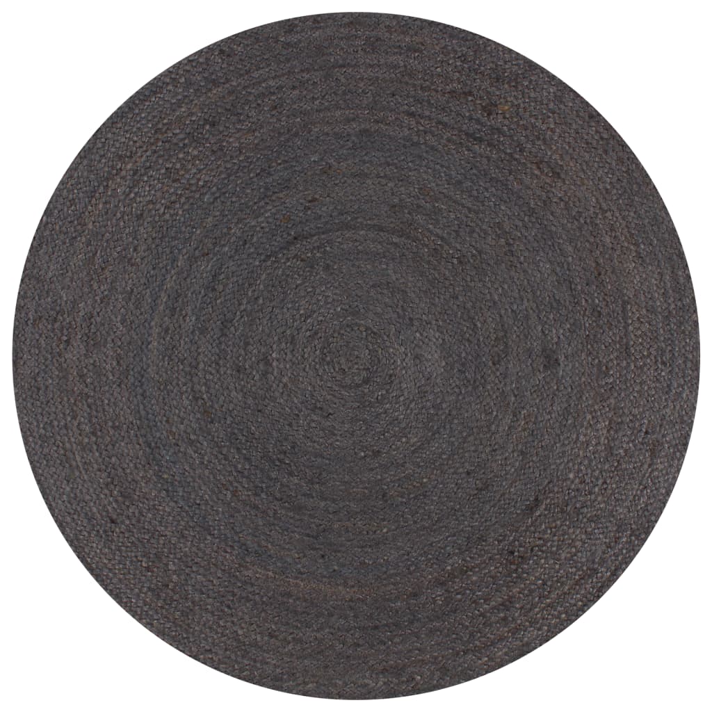Vidaxl rug handmade around 90 cm jute dark gray