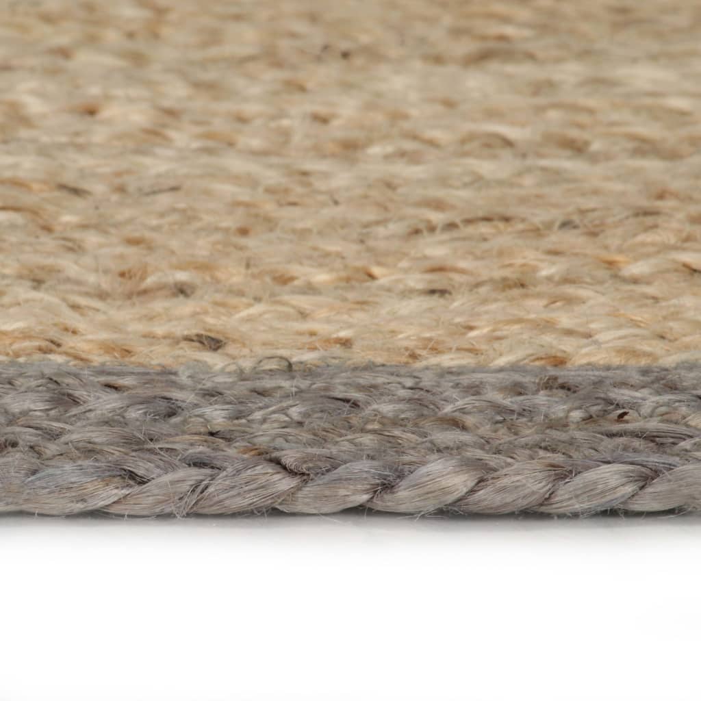 Vidaxl handmade rug with grey border 150 cm jute