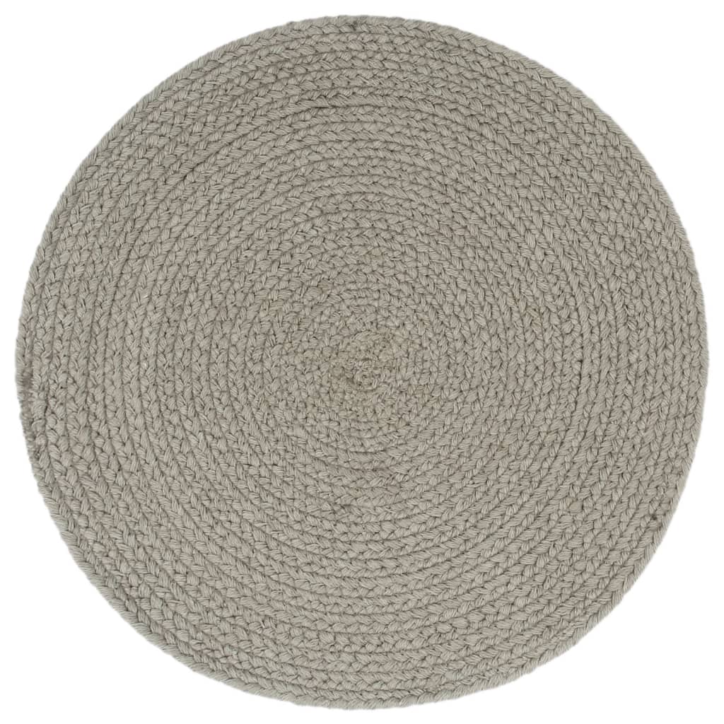 Vidaxl placemats 6 pcs round 38 cm cotton plain gray