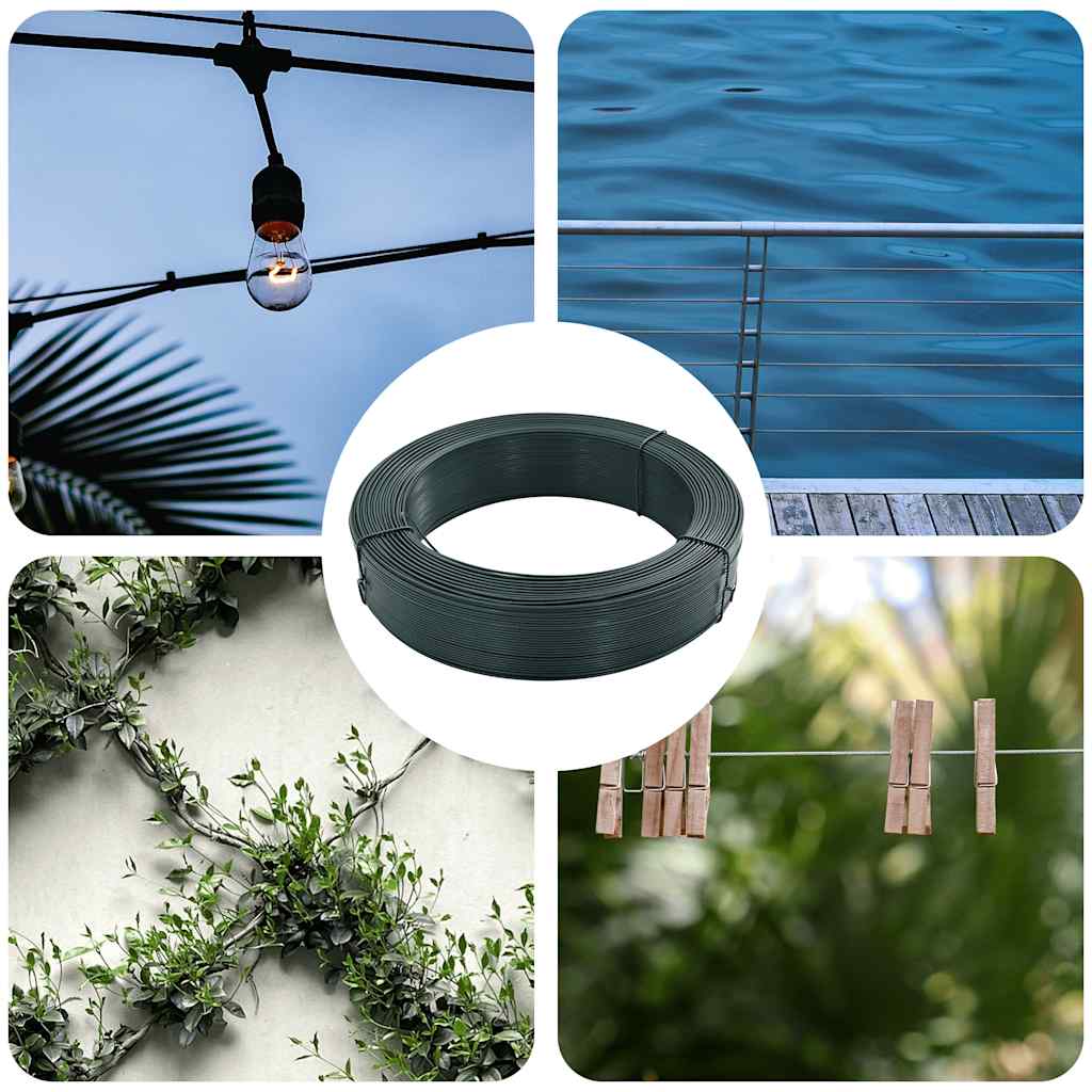 Vidaxl Hekbind -Gewinde 250 m 0,9 1,4 mm Stahl schwarzgrün