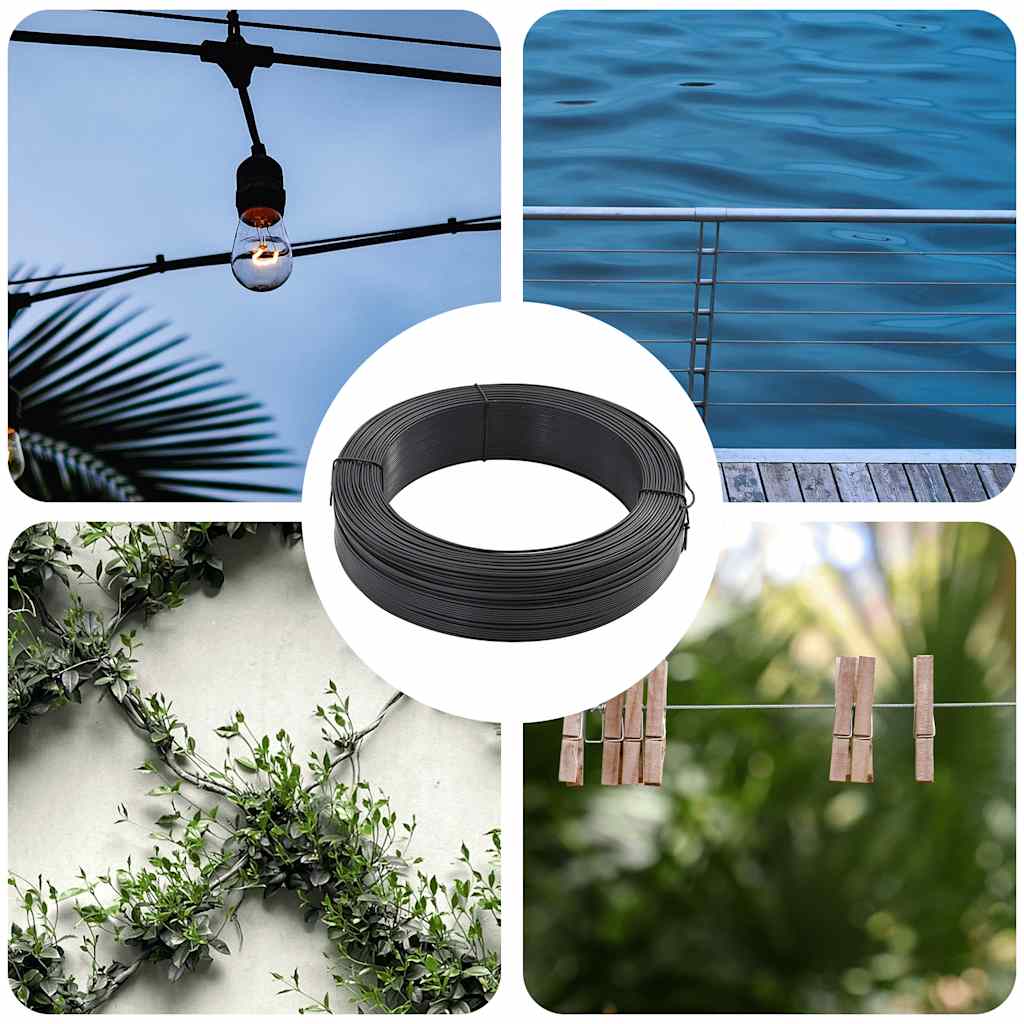 Vidaxl Hekbind -Gewinde 250 m 1,4 2 mm Stahlanthrazit