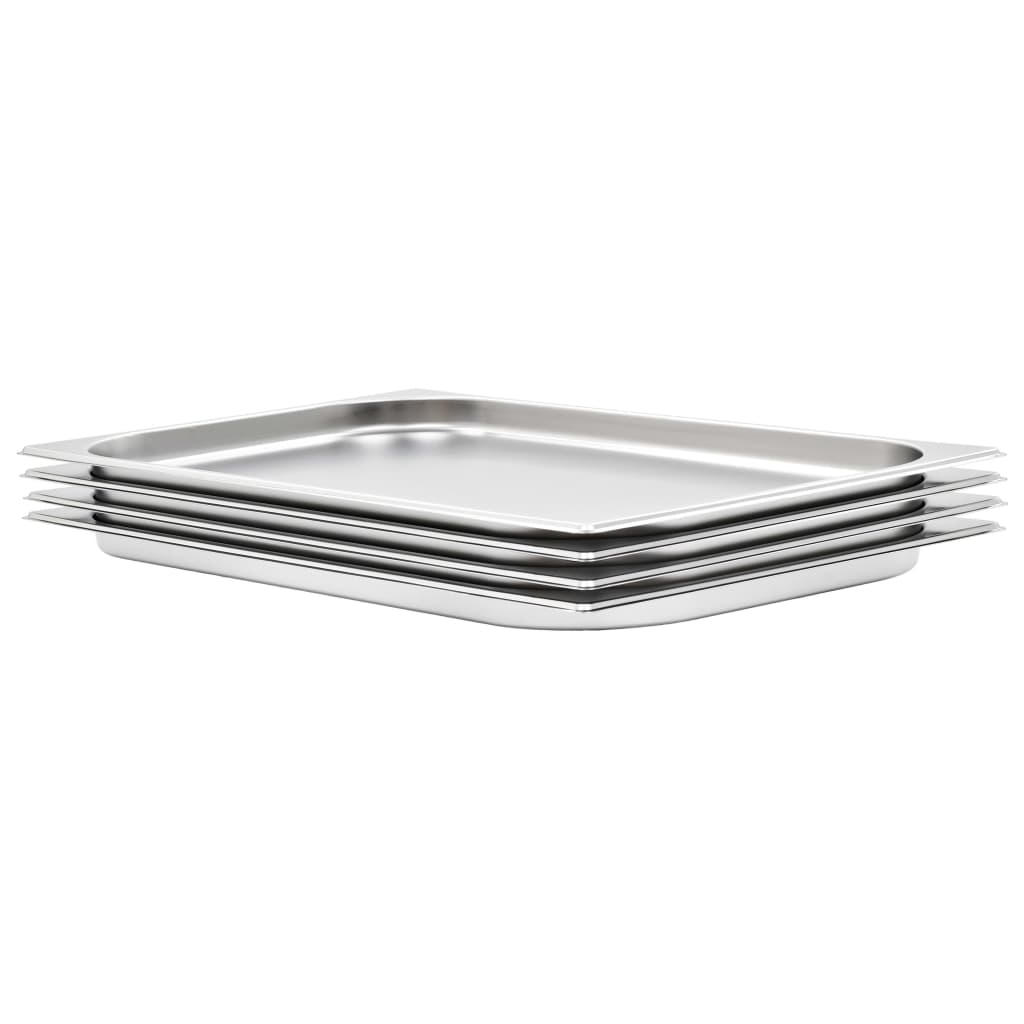 Vidaxl Gastronormbakken 4 stk GN 1 1 20 mm rustfritt stål