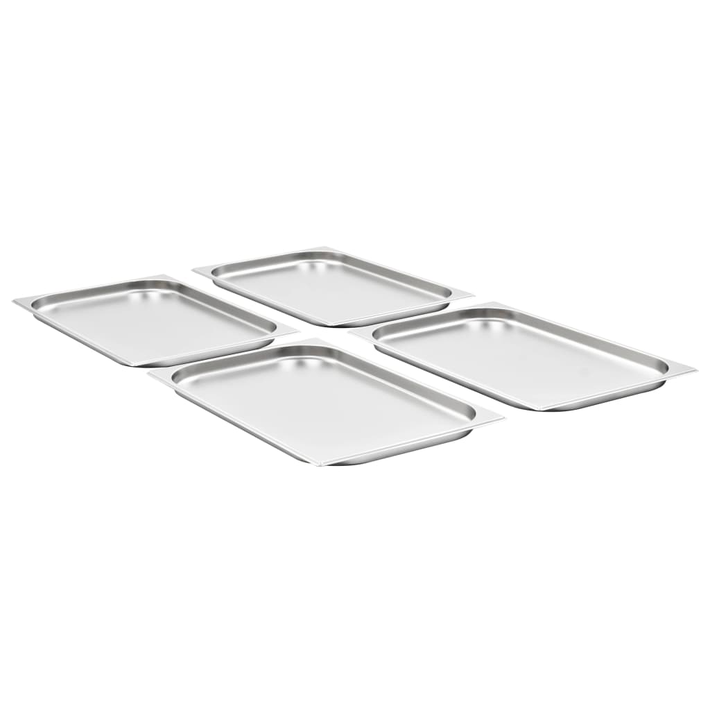 Vidaxl Gastronormbakken 4 stk GN 1 1 20 mm rustfritt stål