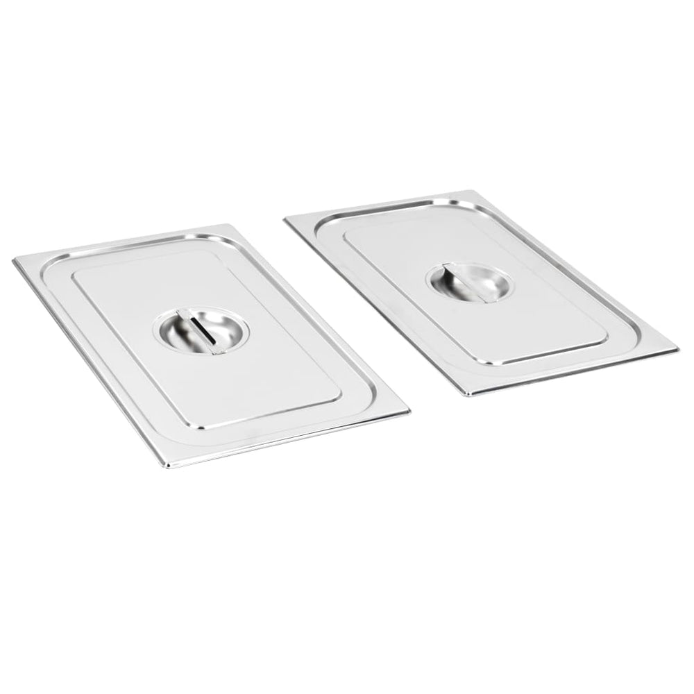 Vidaxl Deckel 2 PCs für GN 1 1 Skalen Edelstahl