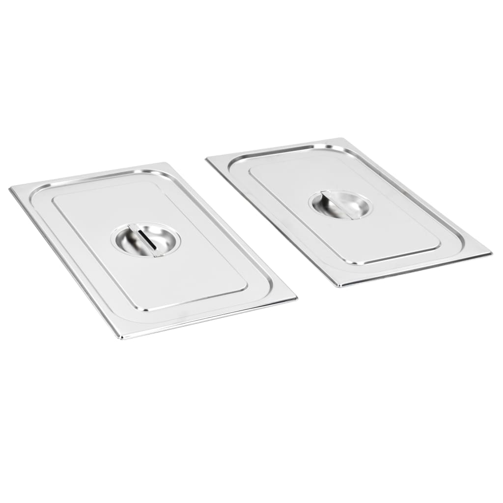 Vidaxl Deckel 2 PCs für GN 1 1 Skalen Edelstahl