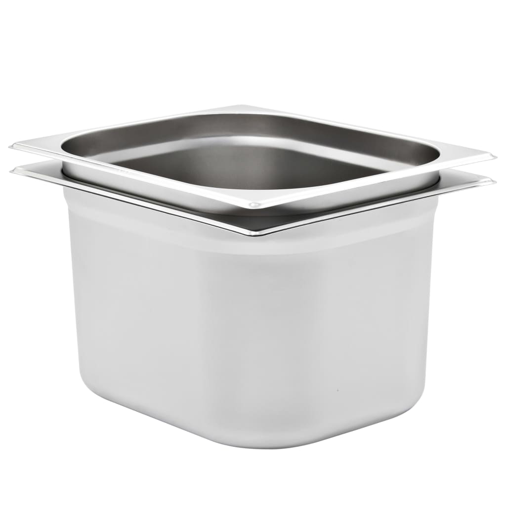 Vidaxx gastronorm containere 2 stk GN 1 2 200 mm rustfritt stål