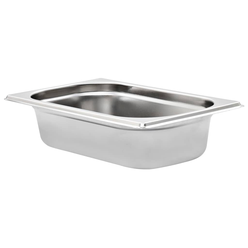 Vidaxl Gastronormbakken 8 PC GN 1 4 65 mm rustfritt stål