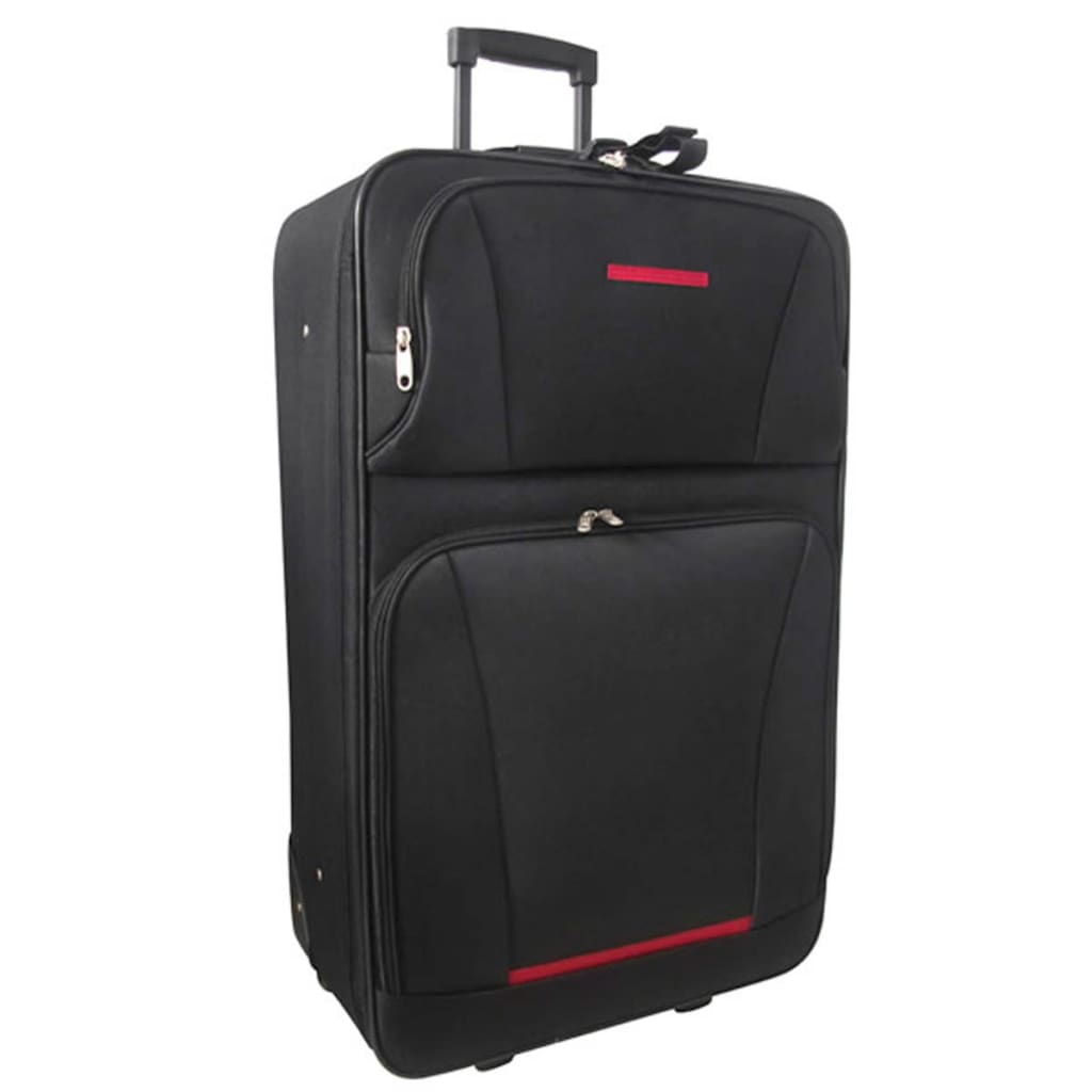 Vidaxl travel luggage set black 5-piece