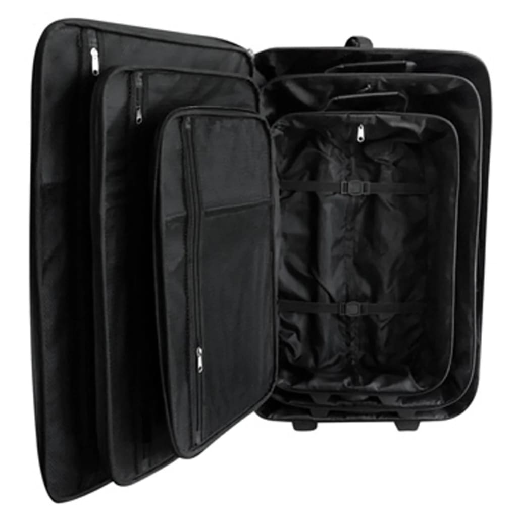 Vidaxl travel luggage set black 5-piece