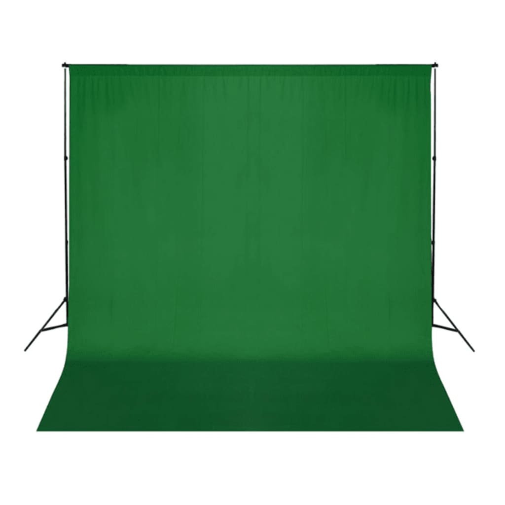 VIDAXL -Hintergrund ohne Standard -Chromakey 300x300 cm Baumwollgrün
