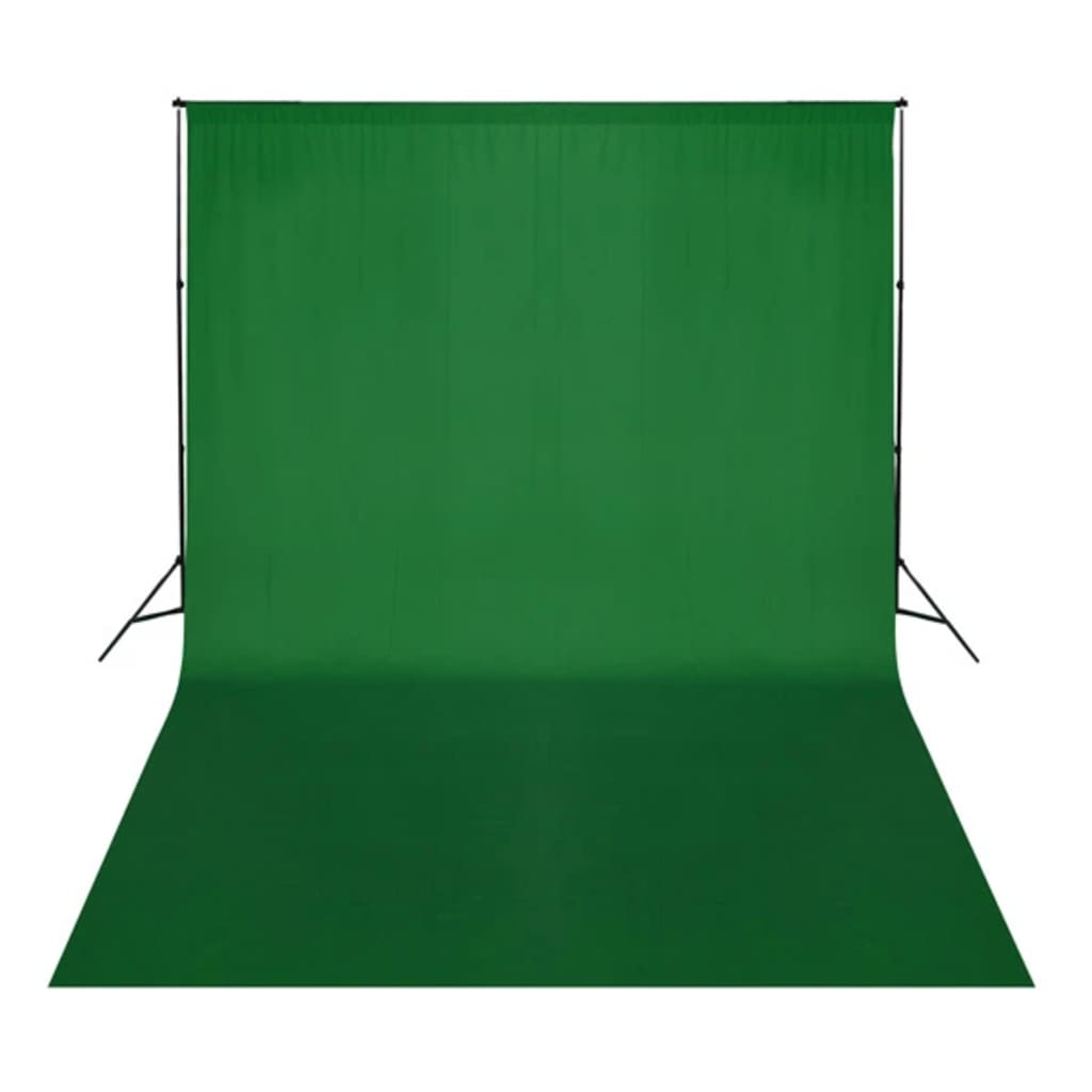 VIDAXL -Hintergrund ohne Standard -Chromakey 500x300 cm Baumwollgrün