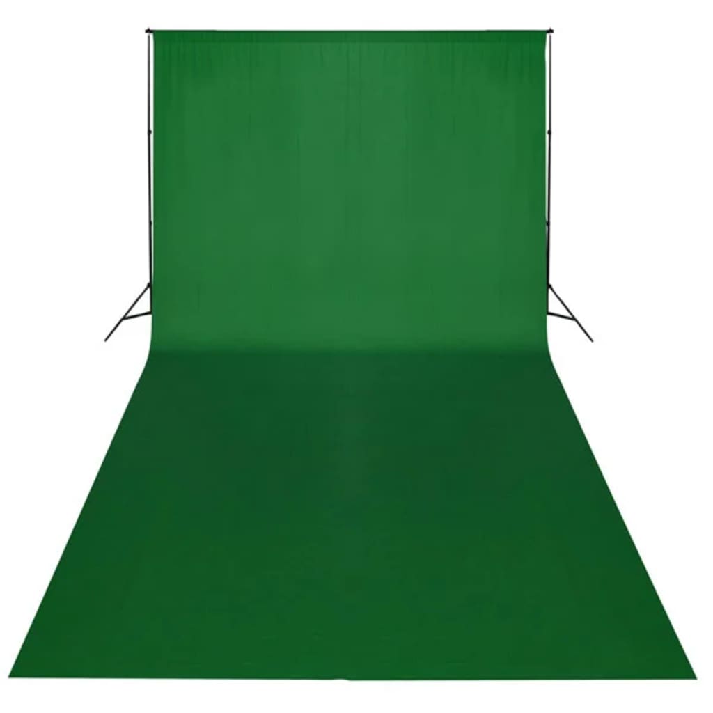 VIDAXL -Hintergrund ohne Standard -Chromakey 600x300 cm Baumwollgrün