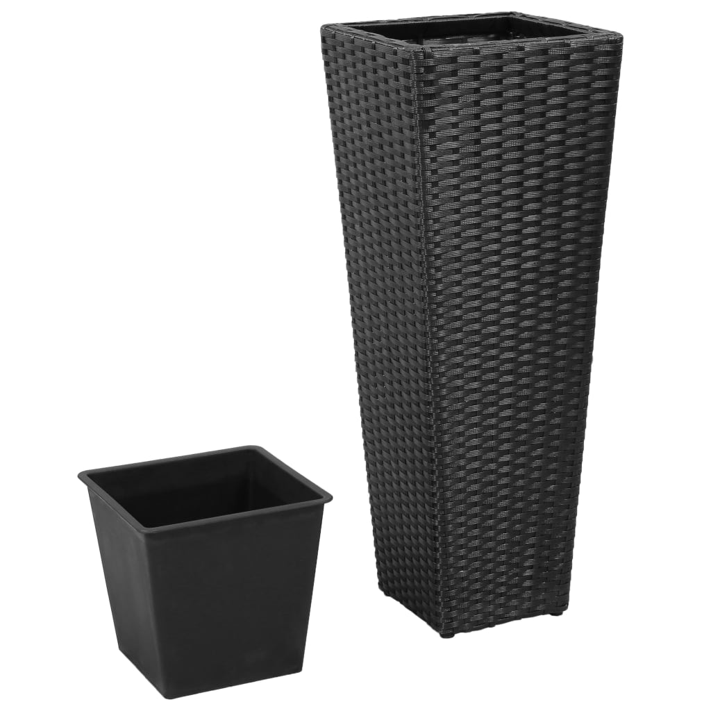Le fioriere Vidaxl hanno allevato 3 St Poly Rattan Black