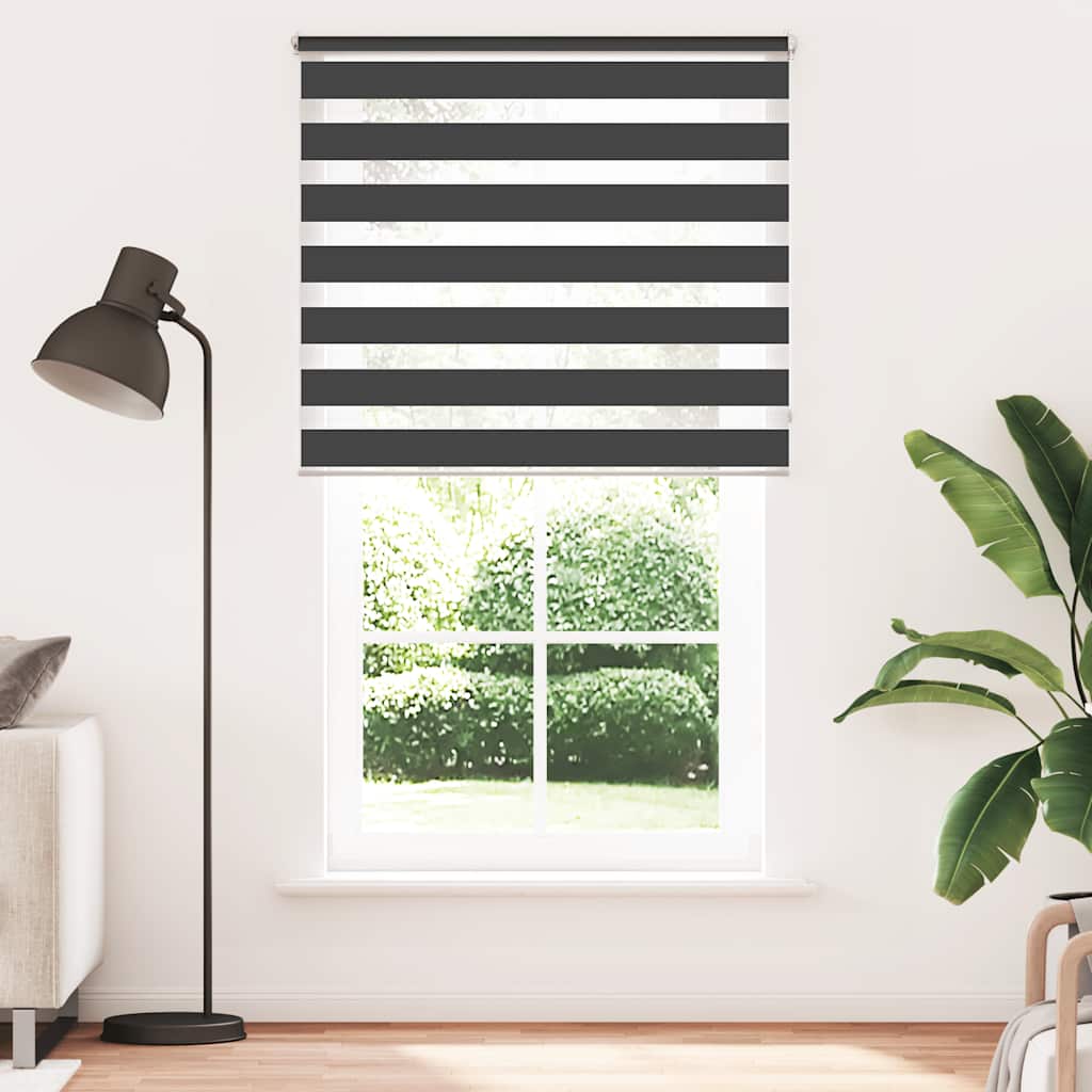 Vidaxl Duo Roller Blind 120 x 230 cm schwarz