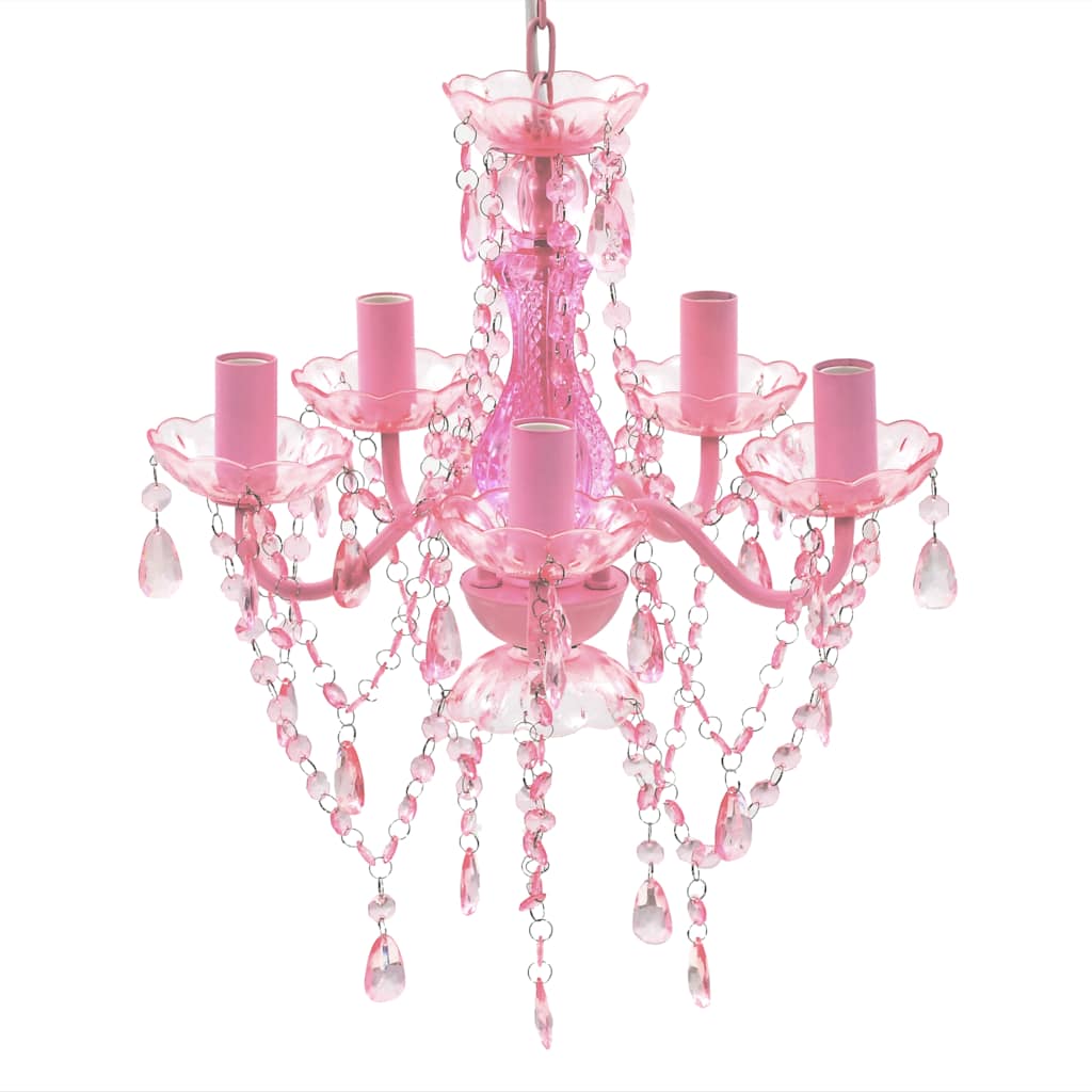 Vidaxl Crystals Light con 5 lampadine rosa