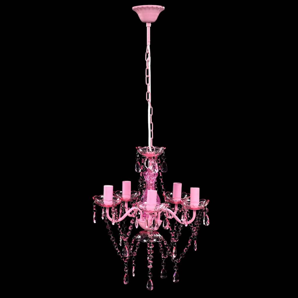 Vidaxl Crystals Light con 5 lampadine rosa