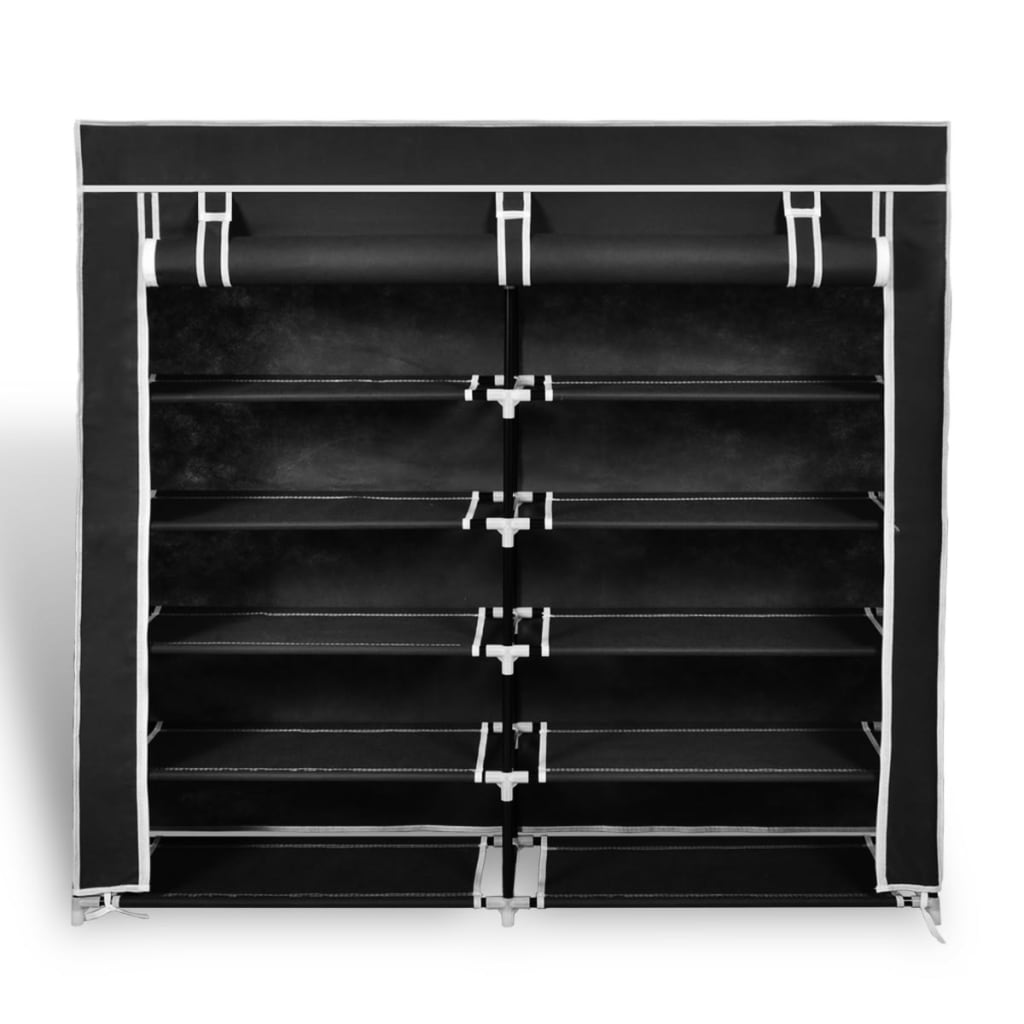 Vidaxl shoe cabinet with cover 115x28x110 fabric black