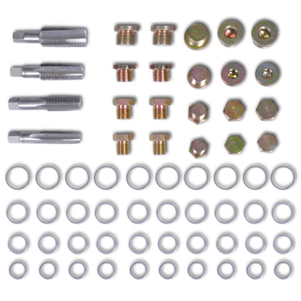 Vidaxl Oil Drain Plug Repair Kit M13 M15 M17 M20 64 Pieces