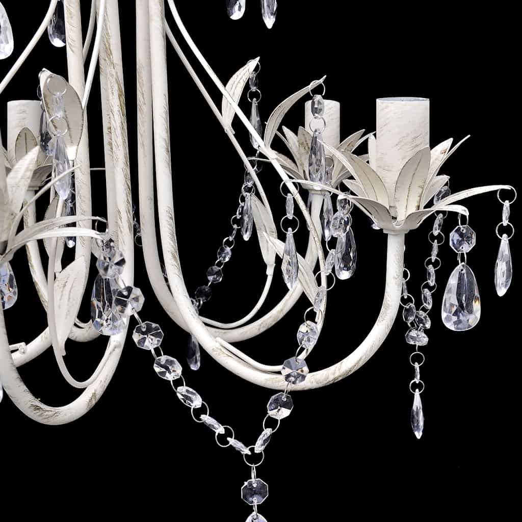 Vidaxl Crystal Chandelier med vit elegant design (5 lampor)