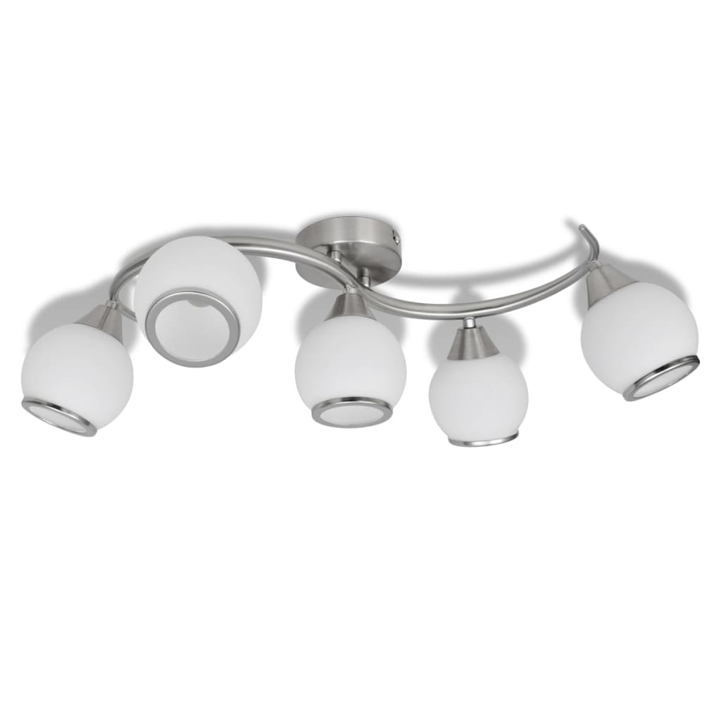 Lampada a soffitto Vidaxl con tappi di vetro + binario ondulato