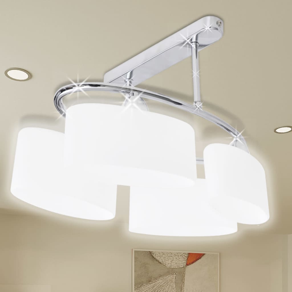Lampada a soffitto Vidaxl con tappi di vetro ellisse (4 x E14)