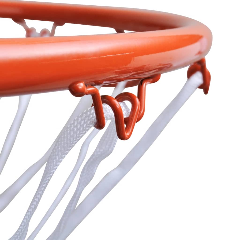 Ensemble d'anneaux de basket-ball Vidaxl avec un filet de 45 cm d'orange