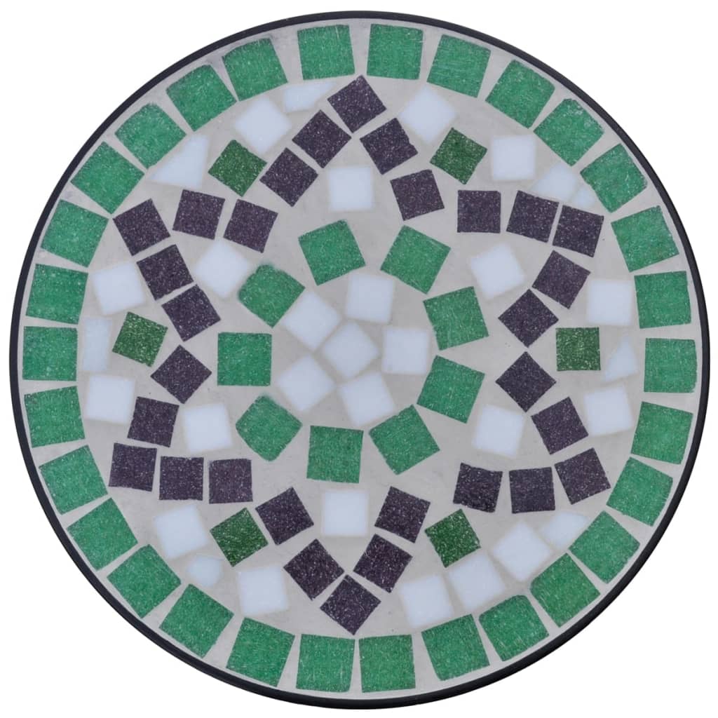 Vidaxl side table mosaic green and white