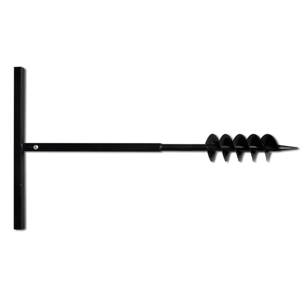 Vidaxl Ground Drill with Handle and Screw Head (Double Screw) 100 mm (Black)