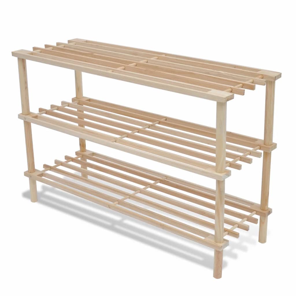 Vidaxl shoe racks with 3 shelves 2 pcs solid pine wood