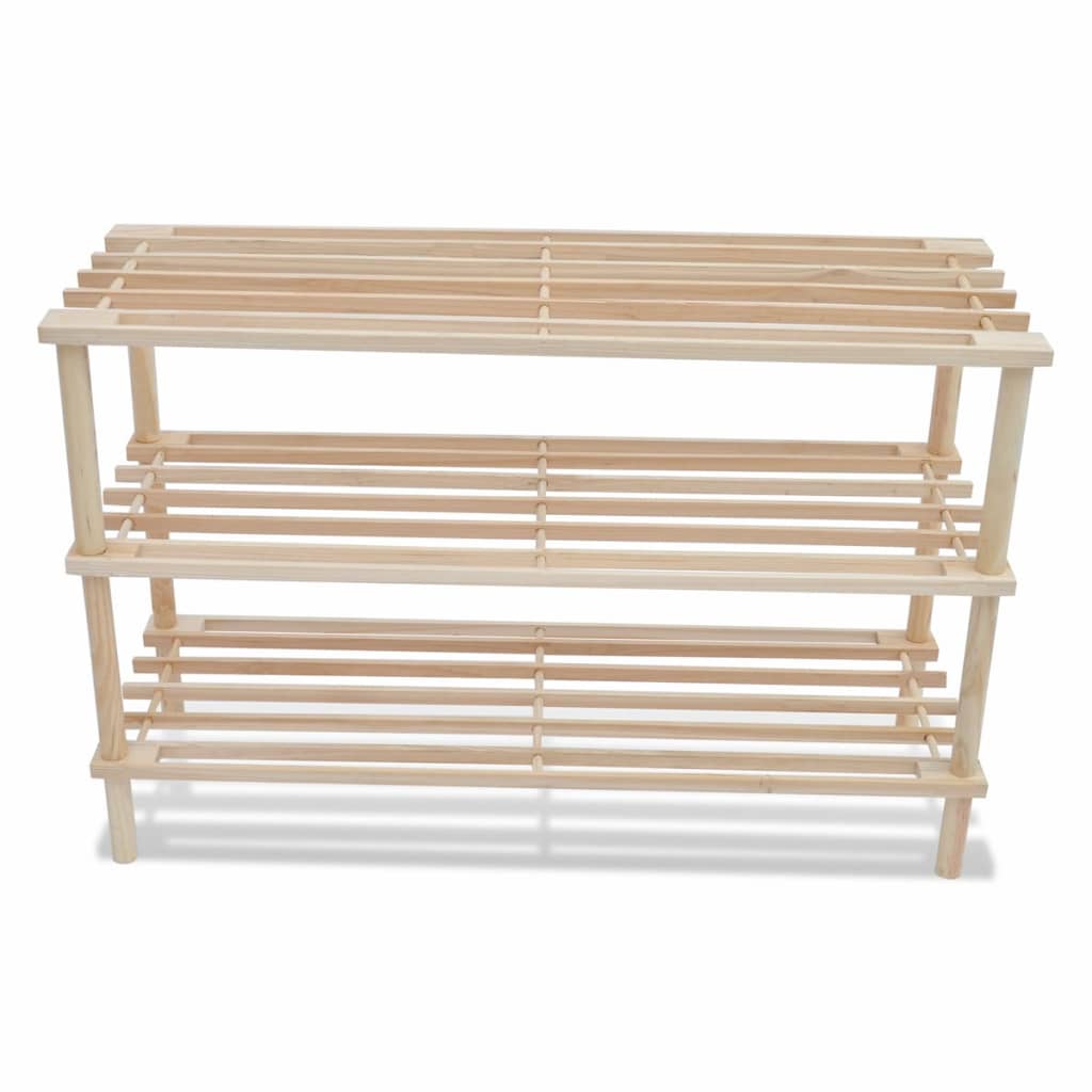 Vidaxl shoe racks with 3 shelves 2 pcs solid pine wood