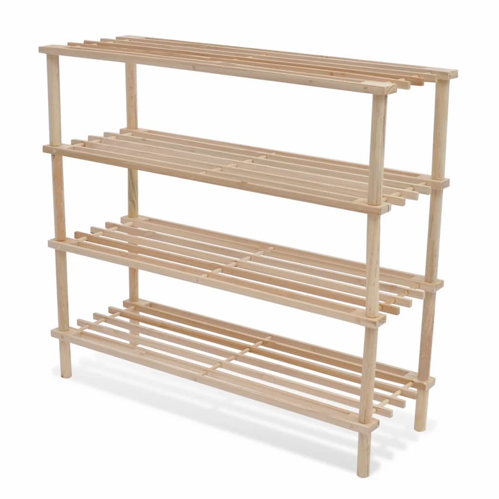 Vidaxl shoe racks with 4 shelves 2 pcs solid pine wood