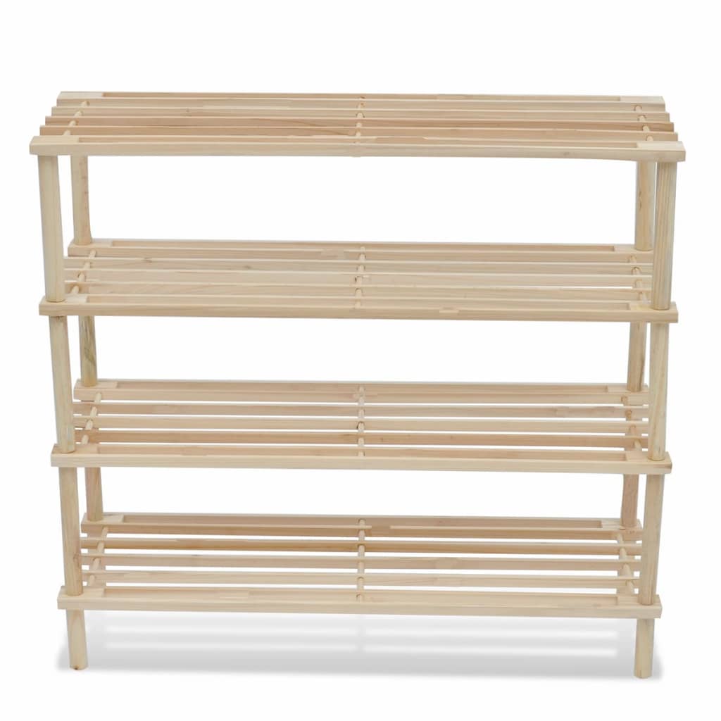 Vidaxl shoe racks with 4 shelves 2 pcs solid pine wood