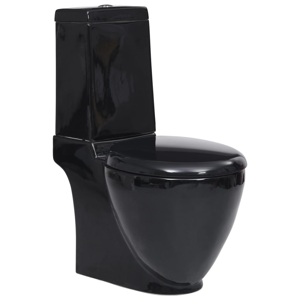 VidaXL Toilet round drain under ceramic black