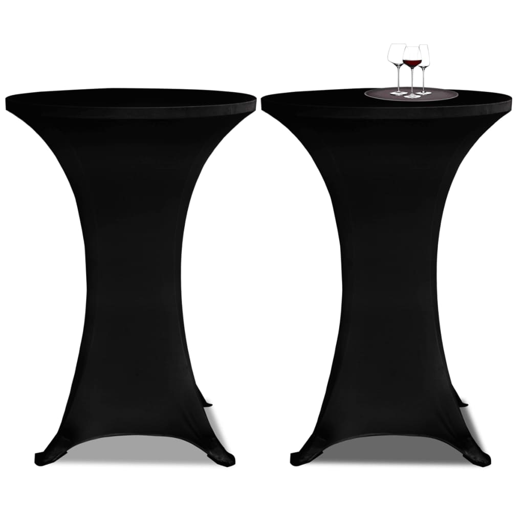 VIDAXL STIBLE Tischabdeckung Ø70cm schwarz (2 Stücke)