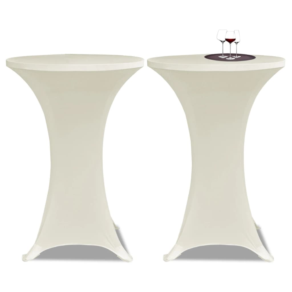 VIDAXL STIBLE TABEL COUND Ø70 cm Creme (2 Stücke)