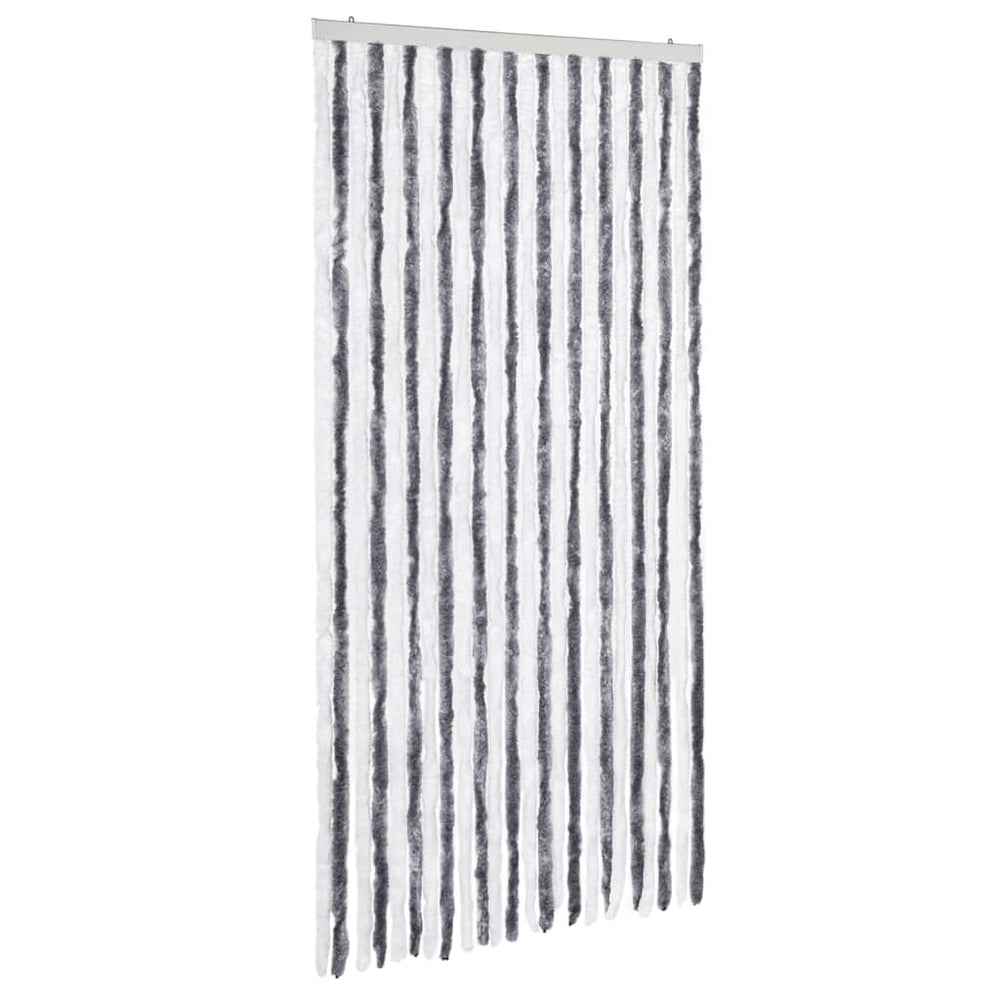 Vidaxl fly curtain 100x220 cm chenille gray and white