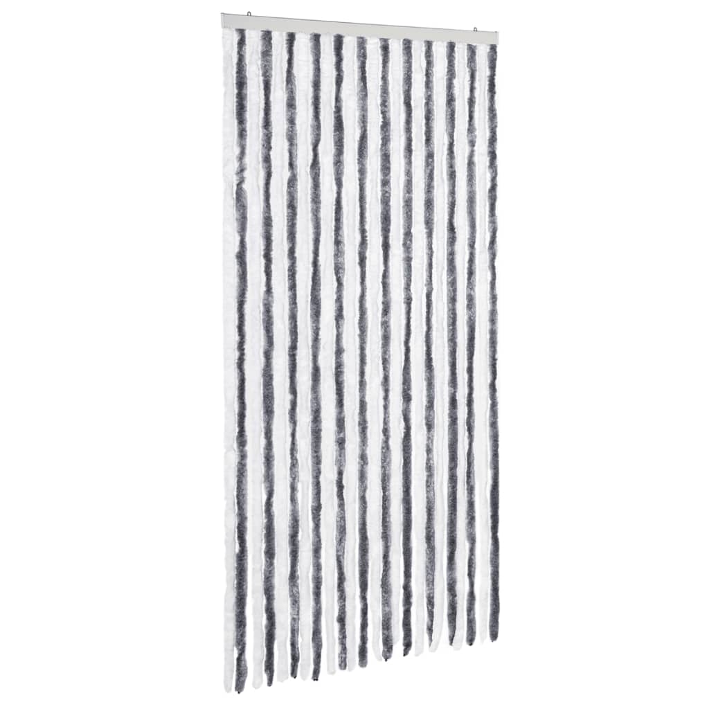 Vidaxl fly curtain 100x220 cm chenille gray and white