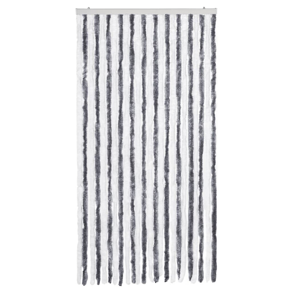 Vidaxl fly curtain 100x220 cm chenille gray and white