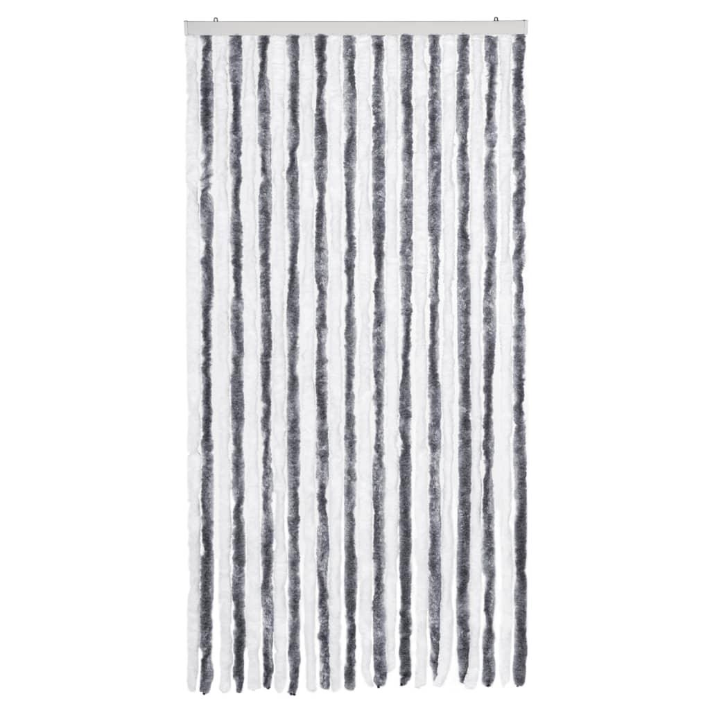 Vidaxl fly curtain 100x220 cm chenille gray and white
